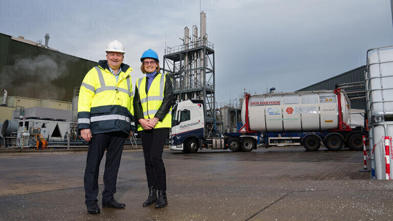 Mark Simmers, CEO of Celtic Renewables and Bettina Brierley, Product Group Leader Caldic UK. (photo ©Ashley Coombes)